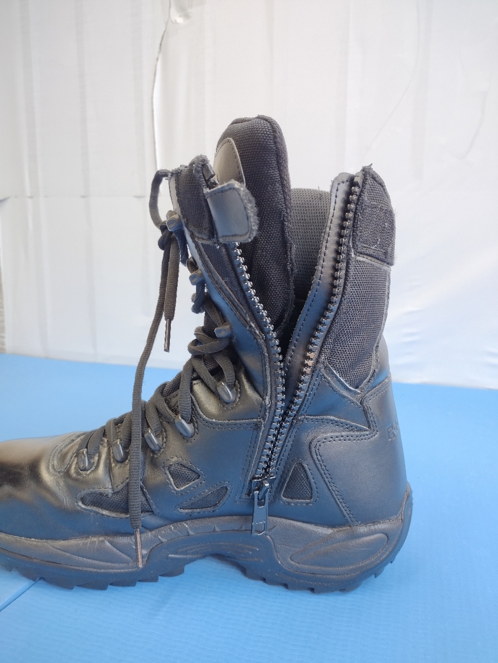 Reebok Rapid Response RB8875 Men's Leather Work 8" Boots Side Zipper Size 10 - Picture 7 of 12